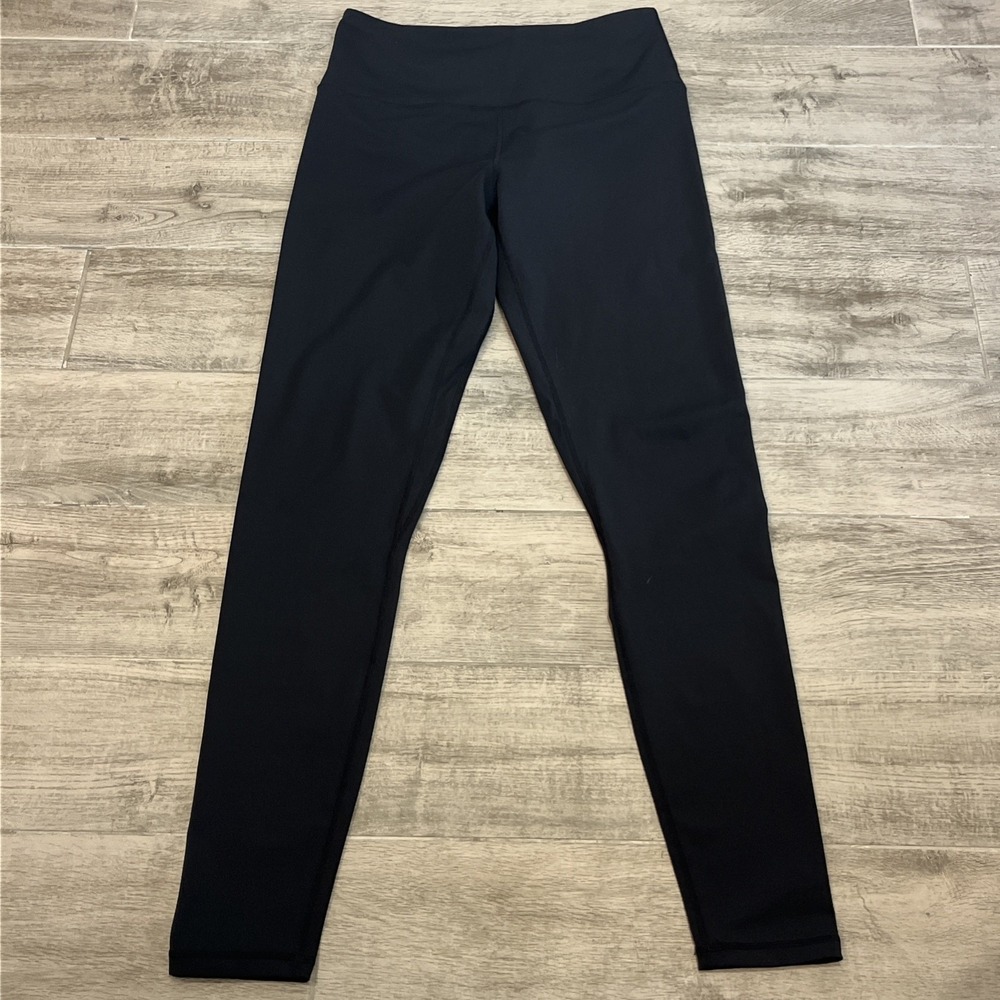 American Tall Women Solid Black Leggings Size Large Tall Comfort Athleisure EUC